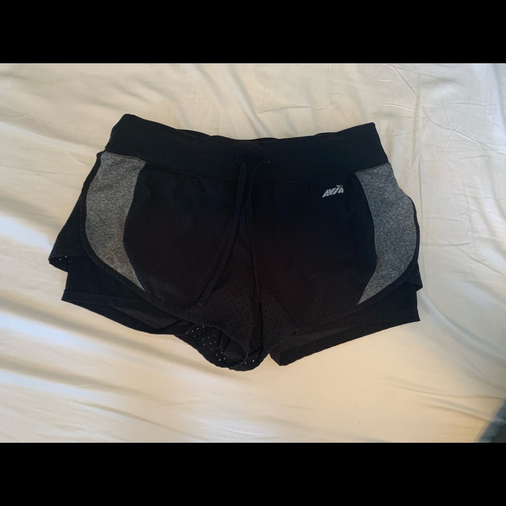Avia running shorts with built-in underwear - black